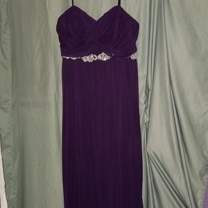 Strapless Gown with Sequin Belting